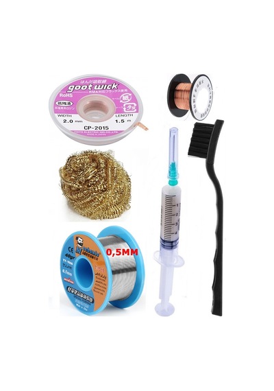 Mechanic/ Lehim 40g 0,5mm Havya Ucu Temizleme Teli Lehim Toplama Cp-2015 Emme Teli 2,0mm Lehimleme Set04