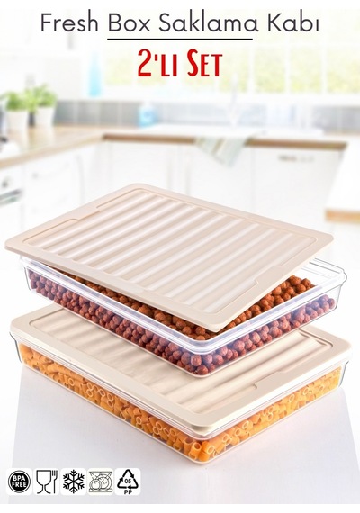 Nandy Home Freshbox Saklama Kabı Krem 2'li Krem
