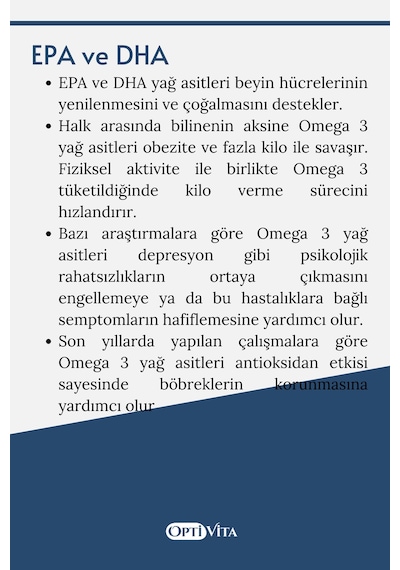 Optivita Omega 1000 MG Balık Yağı Epa + Dha 30 Softjel