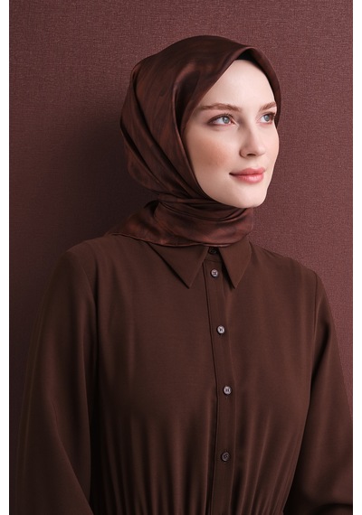 Armine Sura İpek Eşarp 2026-2027 - Sonbahar Kış-asm9630 Koyu Kahve