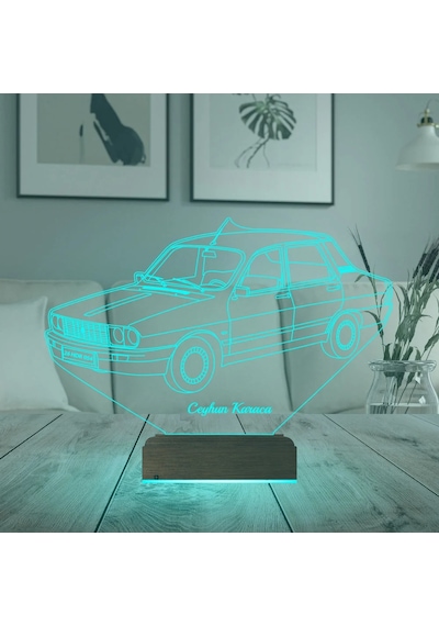 Luvivia Renault 12 Klasik Araba Kişiye Özel 3d Lamba - Masa Gece Lambası Şeffaf