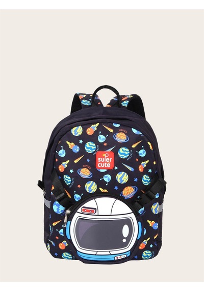 Supercute Two İn One Sırt Çantası - Astronaut - Siyah