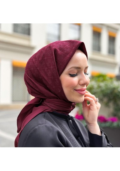 Pierre Cardin Elegans Monogram Eşarp - 1090750 -942 Koyu Bordo Koyu Bodro