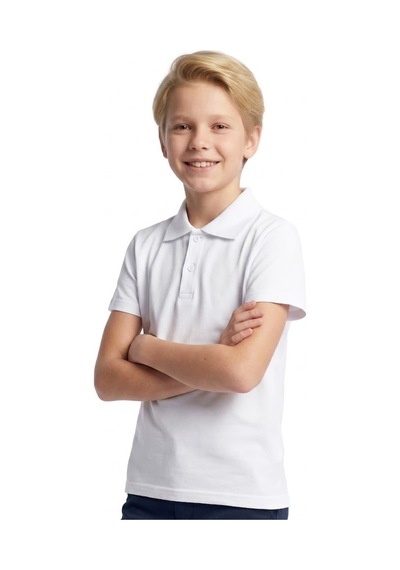 Modanino Erkek Çocuk %100 Pamuk Ve Okul Tarz T-shirt 4-16 Yaş 12726at Beyaz