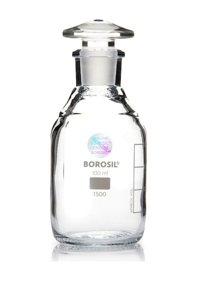 Miyar Şişe Şeffaf 100 Ml Şilifli - Cam Tıpalı