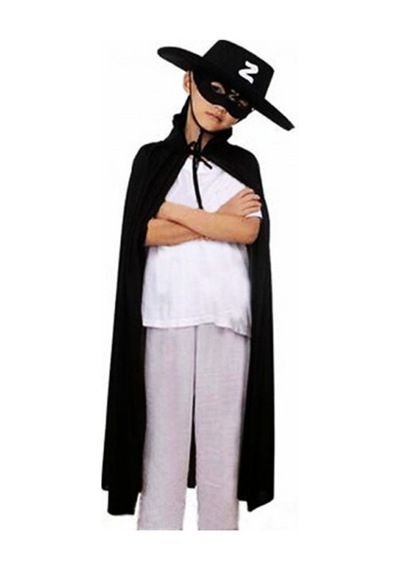 Çocuk Boy Zorro Pelerin + Şapka + Maske Kostüm Seti