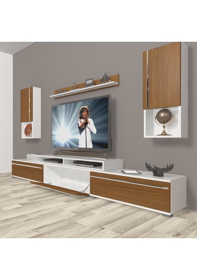 Decoraktiv Ekoflex 270ta Mdf Tv Ünitesi Tv Sehpası Beyaz - Ceviz
