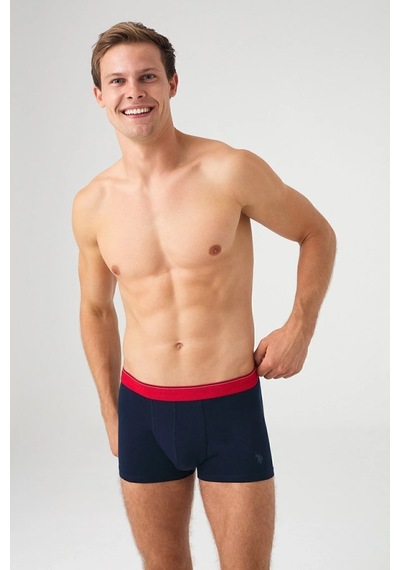 U.S. Polo Assn. Erkek Kırmızı - Lacivert 2 Li Boxer 80361 Çok Renkli