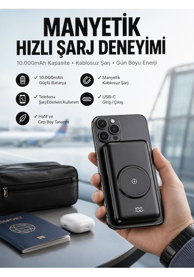 Powerbank Taşınabilir 10.000 Mah Hızlı Şarj Dijital Göstergeli Diğer 90101528