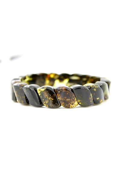 Kehribar Bileklik Özel Fosilli Roleks Tasarım Ambergold Blk23-41 Çok Renkli