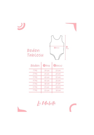 Le Mabelle Pembe Elma Desenli Kız Çocuk Mayo Pembe