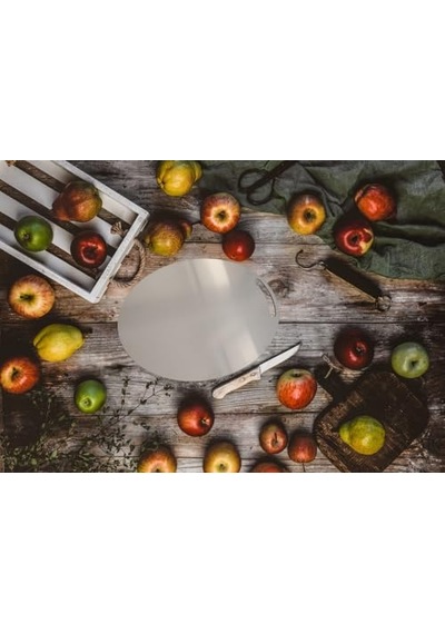 Ayrex Tech Elips Kesim Paslanmaz Çelik Kesme Tahtası Mutfak Piknik İçin İnox 304 Kalite Antibakteriyel Küf Tutmaz Diğer