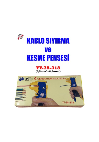 Kablo Sıyırma Pensesi Yy-78-318 0.5Mm²-6.0Mm² Made In Taıwan