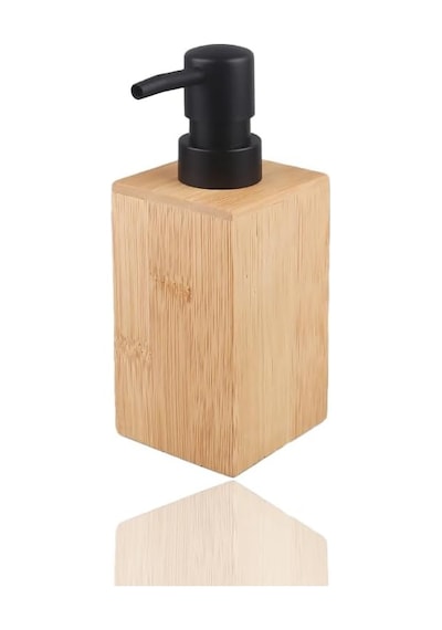 Bambu Sıvı Sabunluk, Modern Siyah Pompalı, 17x7x7 Cm 000 Açık Krem