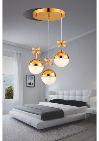 Dron Model Gold Kaplama Salon Mutfak Oturma Odası Led Spor Modern Sarkıt Avize Gold