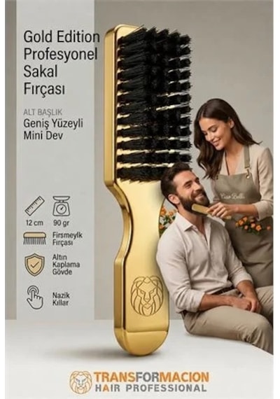 Zenvia Gold Edition Profesyonel Sakal Fırçası - Geniş Yüzeyli Dolaşık Açıcı Ve Şekillendirici 723298 Znv202