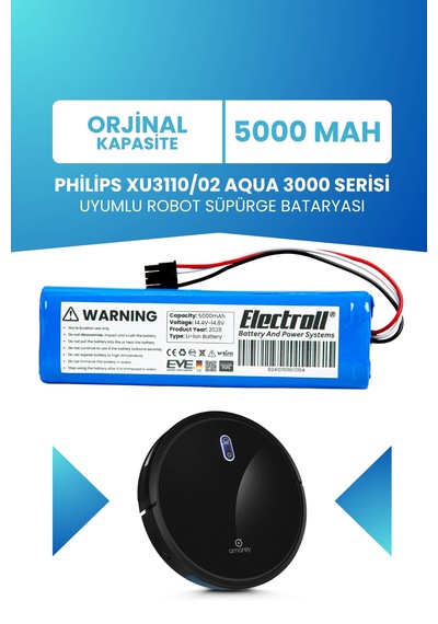 Philips Xu3110/02 Aqua 3000 Serisi Uyumlu Batarya 5000mah