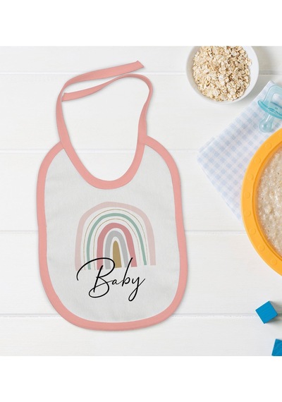 Bk Kids Baby Tasarımlı Pembe Bebek Mama Önlüğü Pembe