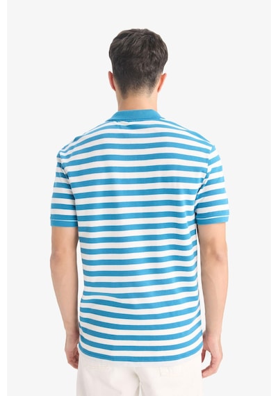 DeFacto Regular Fit Polo Yaka Kısa Kollu Çizgili Nakışlı Pike Tişört E2631AX25SMBE535