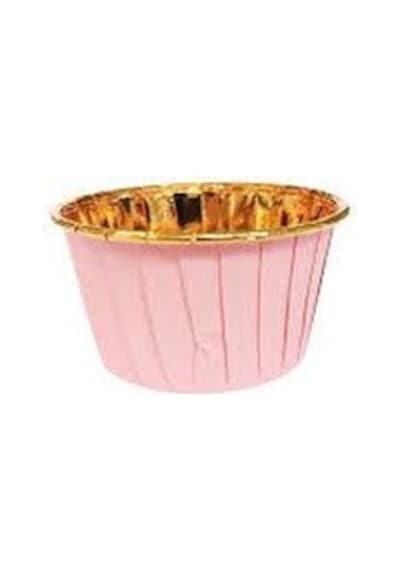 Dolphin Muffin Kağıt Karton Altın Pembe Cupcake Kek Kalıbı Kapsülü Kabı - 25 Adetlik 10 Paket