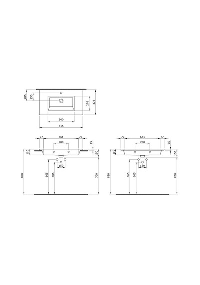 Bocchi Milano Etajerli Lavabo 80 CM Parlak Beyaz 1113-001-0126