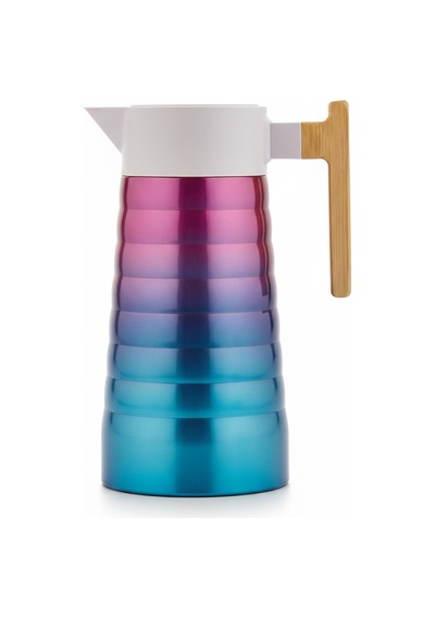 Cooker 2 Litre Çelik Termos Bambu Saplı Mavi - Pembe