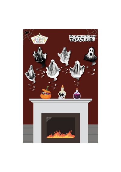 Halloween Bloody Parti Süsleme Seti - Karton İskelet, Banner, Tavan Süsü, Bardak Ve Mısır Kutusu 0 - 99