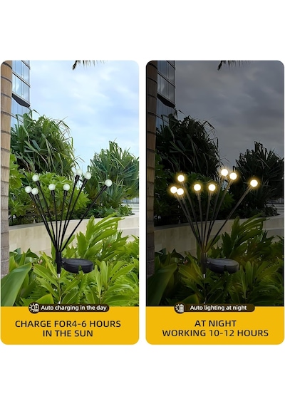 Jsdoin Solar Bahçe Işıkları Su Geçirmez, Salınımlı Solar Bahçe Ateşböceği Dekoratif Avlu, Yol Çit İçin At