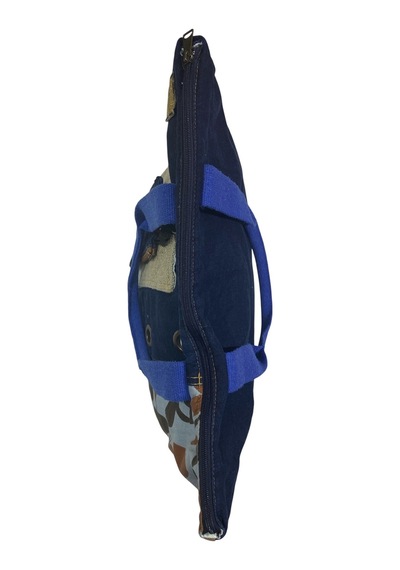 Vintage Salaş Çok Renkli Orta Boy Günlük Seyahat Gezi Omuz Çantası 36cmx34cm Lacivert