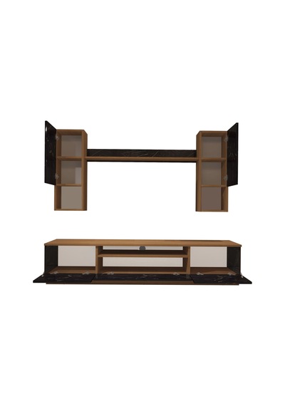 Decoraktiv Trendstyle 5das Mdf Tv Ünitesi Tv Sehpası Ceviz - Siyah Mermer