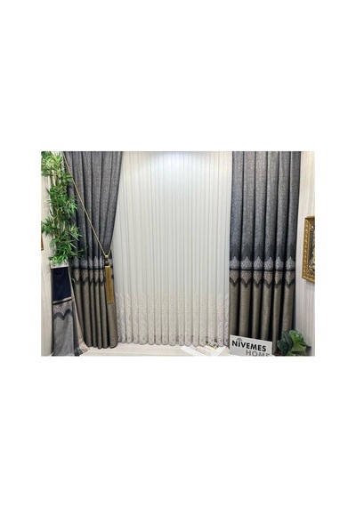 Titus Fj632145 V-913 Siyah 1/3 Sık Pileli Fon Perde Apm A Antrasit