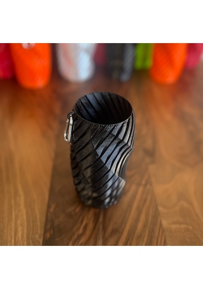 Mottopi Spiral Desenli Bira Çorabı ,bira Gizleyici,bira Kılıfı,bira Soğutucu-siyah