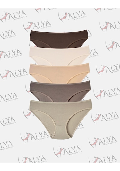 Alya Underwear Kadın Pamuklu Hipster - Slip Külot 5 Farklı Renk 1 Pakette Multicolor-p20