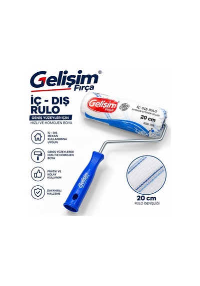 Gelişim Fırça Profesyonel 20 Cm Boya Rulosu İç Ve Dış Cephe Duvar Tavan Boyama Rulo Başlığı Damlatmaz - 942853263
