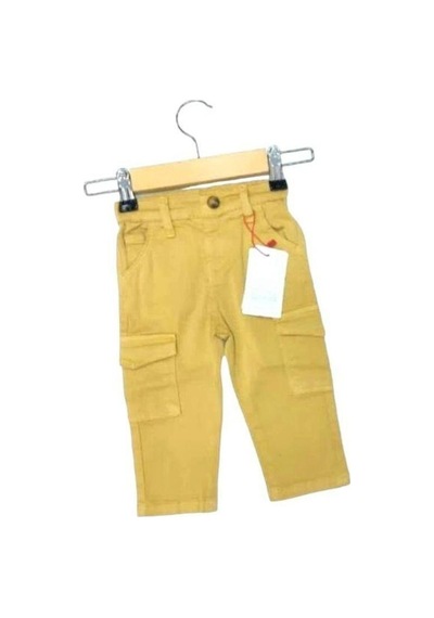 Çikoby Erkek Bebek Cep Detaylı Kargo Pantolon-13592 Hardal