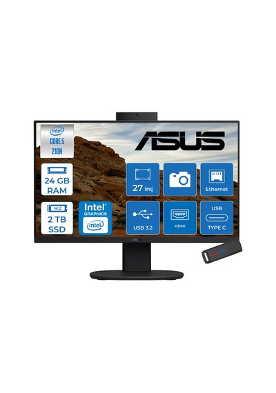 Asus V470VAK-C516512B0DF09 Core 5 210H 24 GB 2 TB SSD 27" Free Dos AIO Masaüstü Bilgisayar