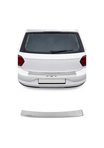 Vw Polo Vı Hatchback 2017-2027 Uyumlu Krom Arka Tampon Eşiği Paslanmaz Çelik