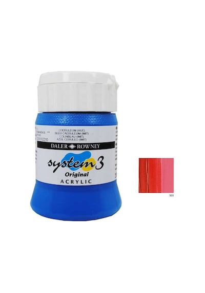 Daler Rowney System 3 Akrilik Boya 500Ml - Cadmium Red Hue 503