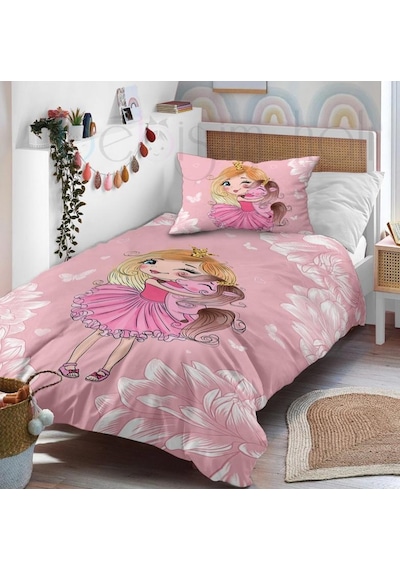 Prenses Kız Ve Pony Tek Kişilik Nevresim Takımı