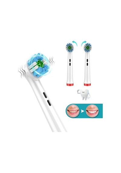 Cordial Oral B Braun Uyumlu Profesyonel Yedek Diş Fırçası Kafaları 4'lü Paket