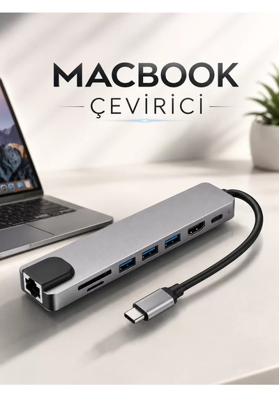 Çevirici Dönüştürücü Adaptör Macbook 3 In 1 Type-c To Hdmı Usb 3.0 Mh-hs9255-5081