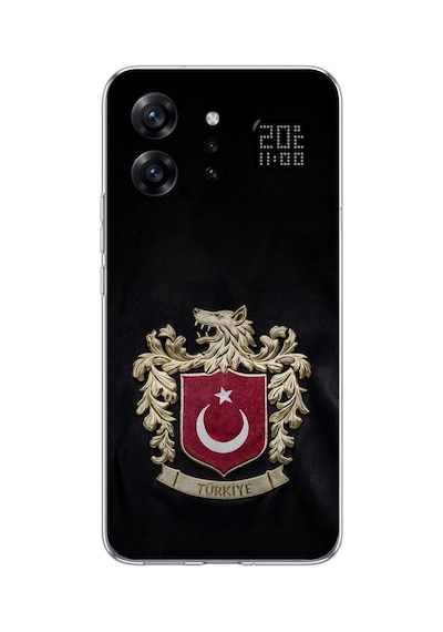 Infinix Note 60 Ultra Uyumlu Türk Sembolü Kurt Ve Bayrak Desenli Baskılı Silikon Kılıf Renkli
