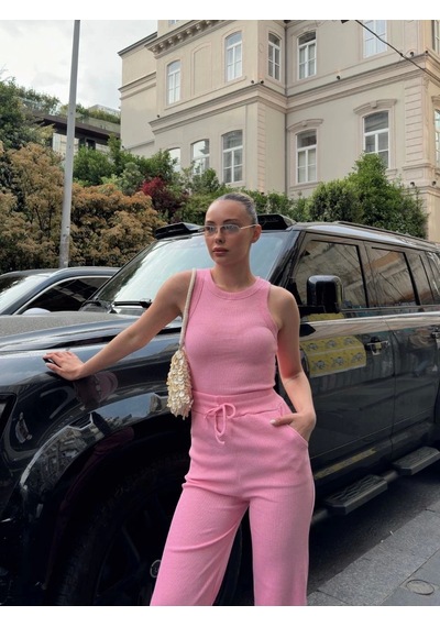 Byb Moda Tasarım Atletli Kaşkorse Takım S3986 Pembe