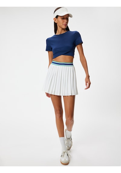 Koton Crop Spor Tişört Slim Fit Bisiklet Yaka Katlı Kısa Kollu Lacivert 4sak10284nk Lacivert Koton Crop Spor Tişört Slim Fit Bisiklet Yaka Katlı Kısa Kollu Lacivert 4sak10284nk Lacivert