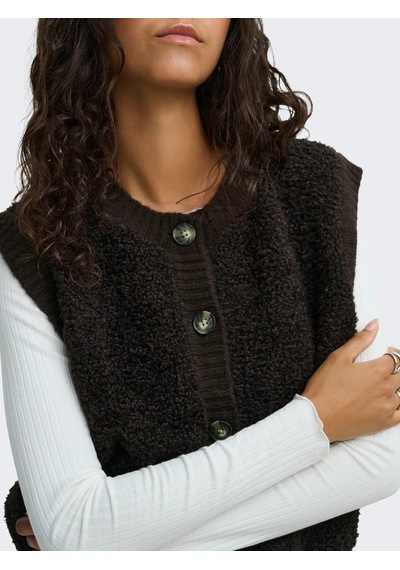 Jdy Jdyeira Life S/l On Button Vest Knt Noos Kadın Yelek 15359800 Kahve