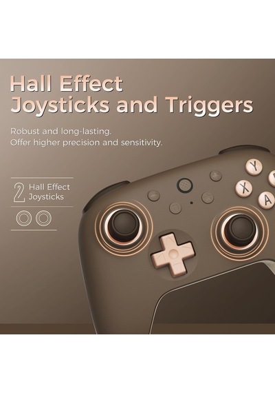 8bitdo Ultimate 2c 2.4g Kablosuz Kumanda, Windows Pc Ve Android İçin, Hall Efektli Joystickler Ve Hall Trigger, 1000hz Yoklama Hızı Ve Eşlenebilir L4/r4 Düğmeleri İle Brownie