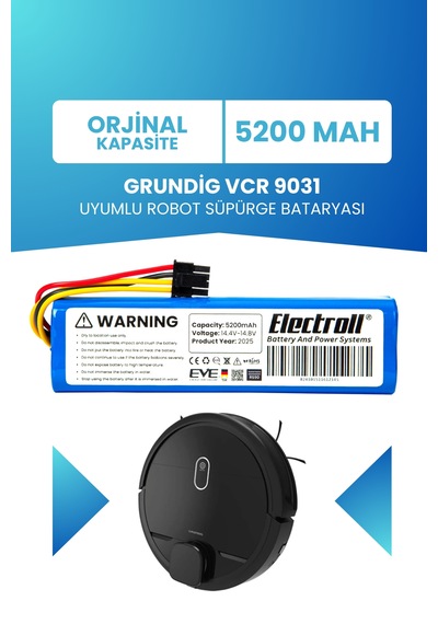 Grundig Vcr 9031 Uyumlu Batarya Standart Kapasite 5200mah