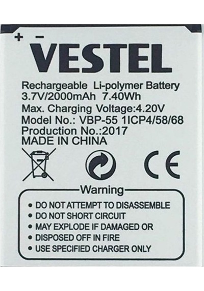 Vestel Uyumlu Venüs 5.0x / 5.0v (vbp-50) Batarya Pil 2000mAh