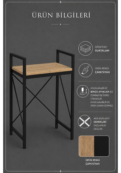 Lifos Çam/siyah Raflı Çamaşır Makinesi Dolabı Kurutma Makinesi Dolabı Metal Banyo Dolabı Lifos Çam/siyah Raflı Çamaşır Makinesi Dolabı Kurutma Makinesi Dolabı Metal Banyo Dolabı