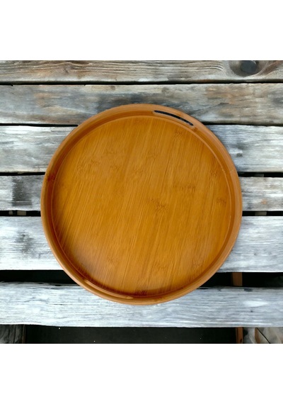 Yuvarlak Bambu Tepsi 35cm, Daire Sunum